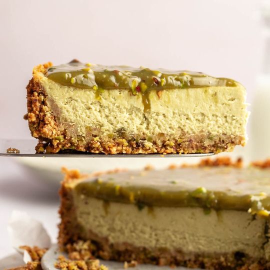 Pistáciový cheesecake s bílou čokoládou