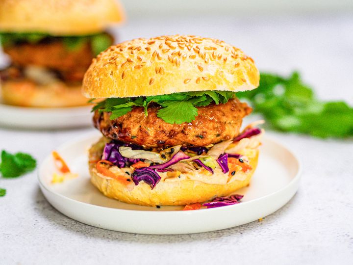Asian Chicken Burger with Slaw