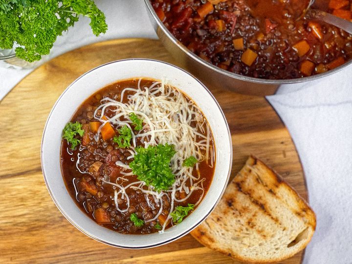 Einfache Linsensuppe mit Gemüse