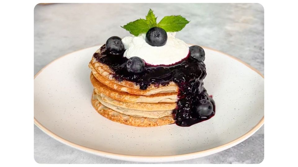 Proteinové lívance s borůvkami