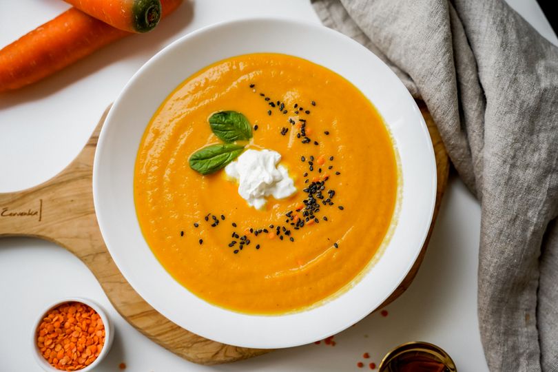 Carrot and lentil soup