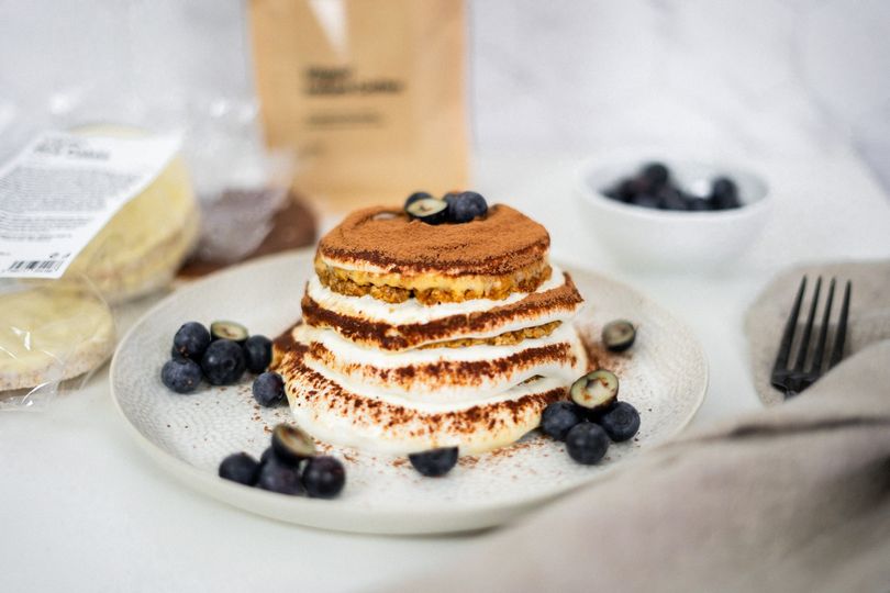 Proteínové tiramisu z ryžových chlebíčkov