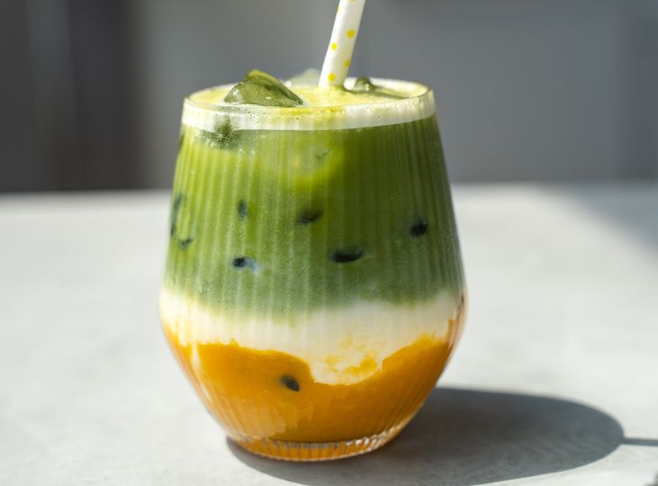 Iced Mango Matcha Latte
