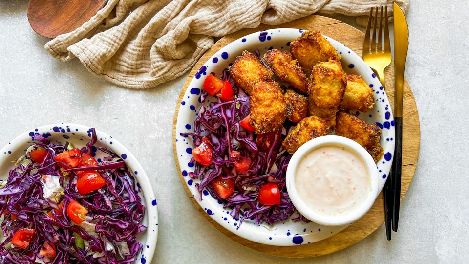 Air Fryer Chicken Nuggets with Parmesan Cheese