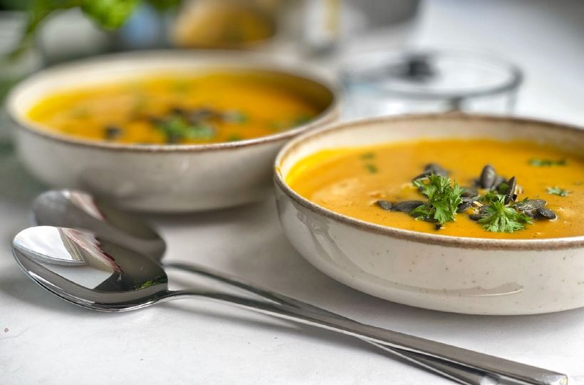 Hokkaido Pumpkin Soup with Coconut Milk