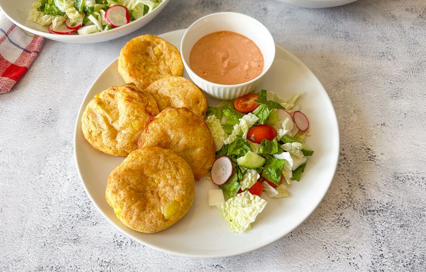 Mashed Potato Fritters with Cheese