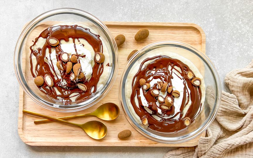 Proteinový pudink se slaným karamelem