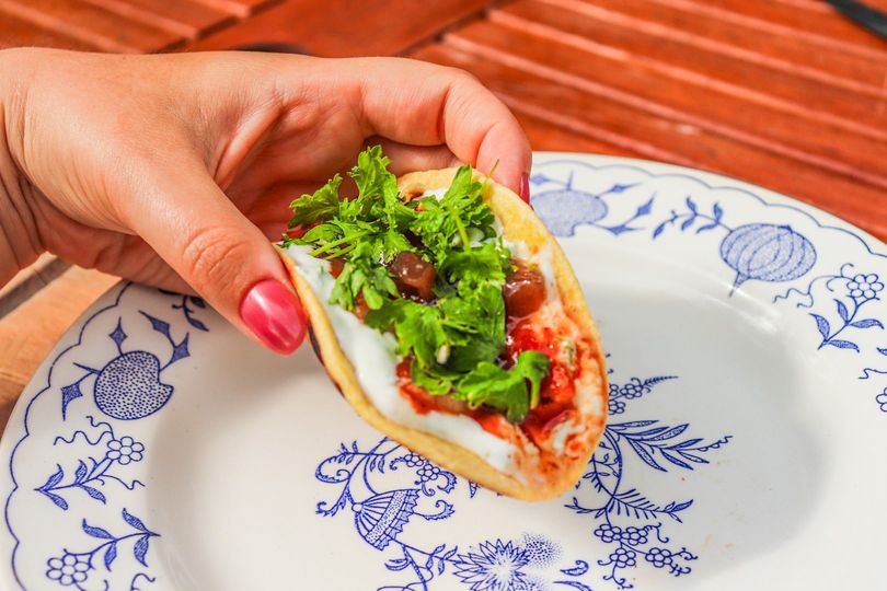 Halloumi tacos se sweet chilli omáčkou