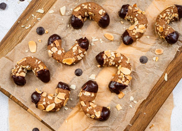 Mandlové rohlíčky s čokoládou