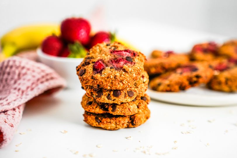 Ovesné cookies s jahodami