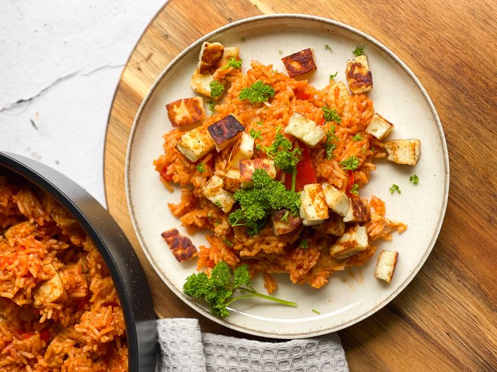 Kuracie mäso s halloumi a ryžou