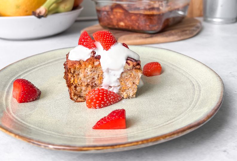 Baked oats cu căpșuni