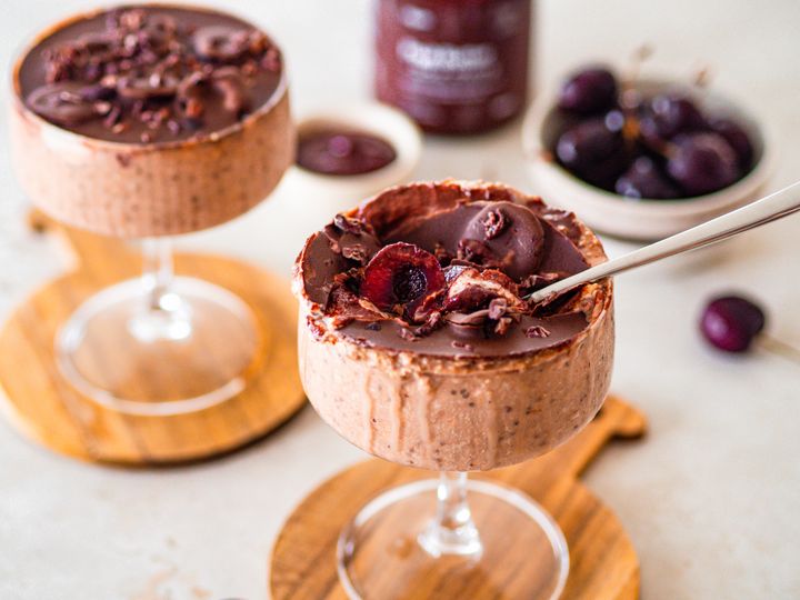 Overnight oats s višněmi