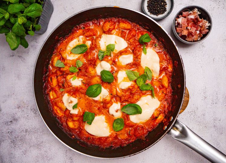 Gnocchi s paradajkovou omáčkou a mozzarellou