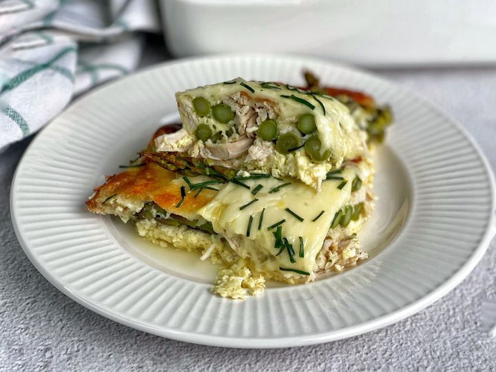 Zapečený chřest s krůtím masem