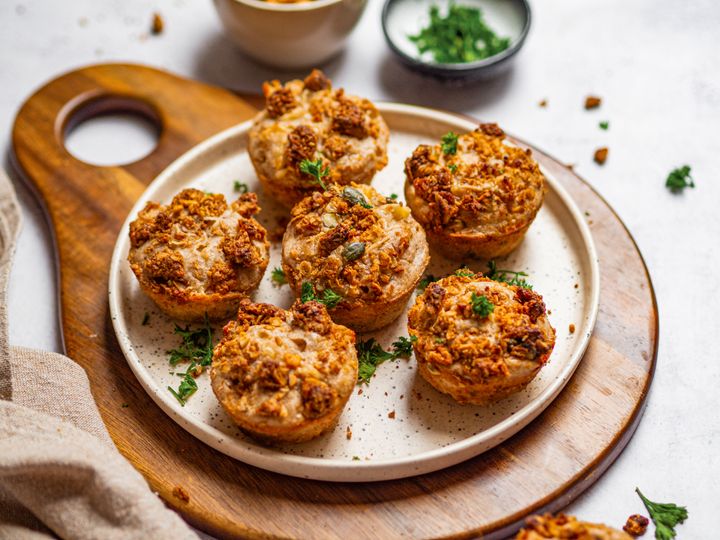 Slané muffiny se sýrem a slaninou