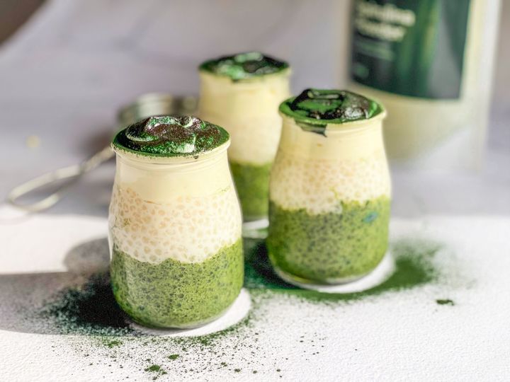 Tapioca Pudding with Spirulina