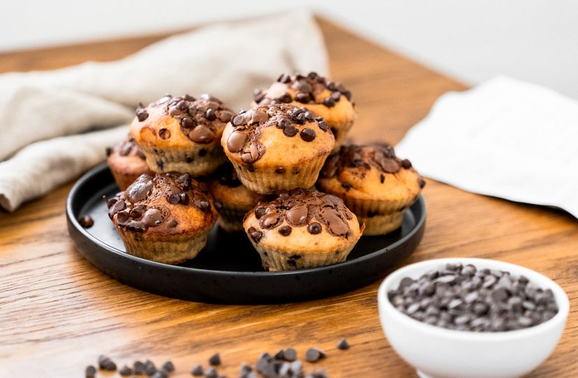 Banános muffin fehérjével és csokoládéval