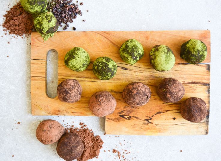 Matcha proteínové guľôčky