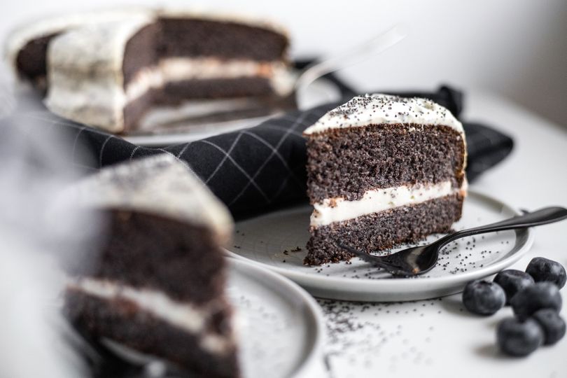 Quarkmohnkuchen mit Marmelade ohne Mehl