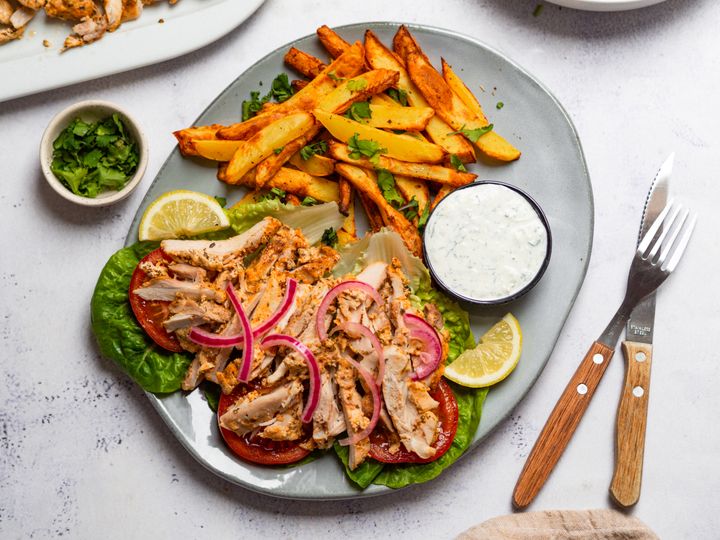 Homemade chicken gyros