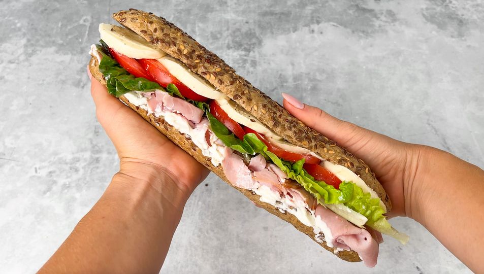 Homemade Ham & Cheese Baguette