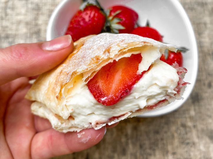 Taštičky z listového těsta s tvarohovým krémem