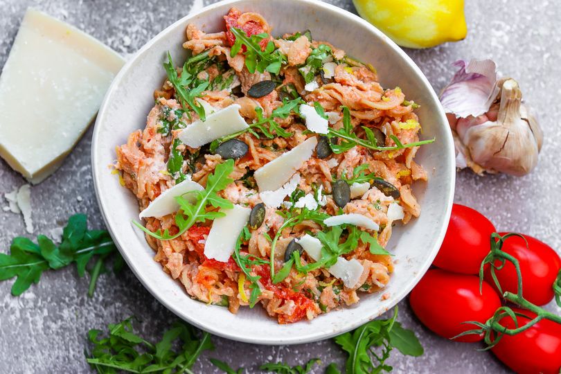 Šošovicové cestoviny s paradajkami a ricottou