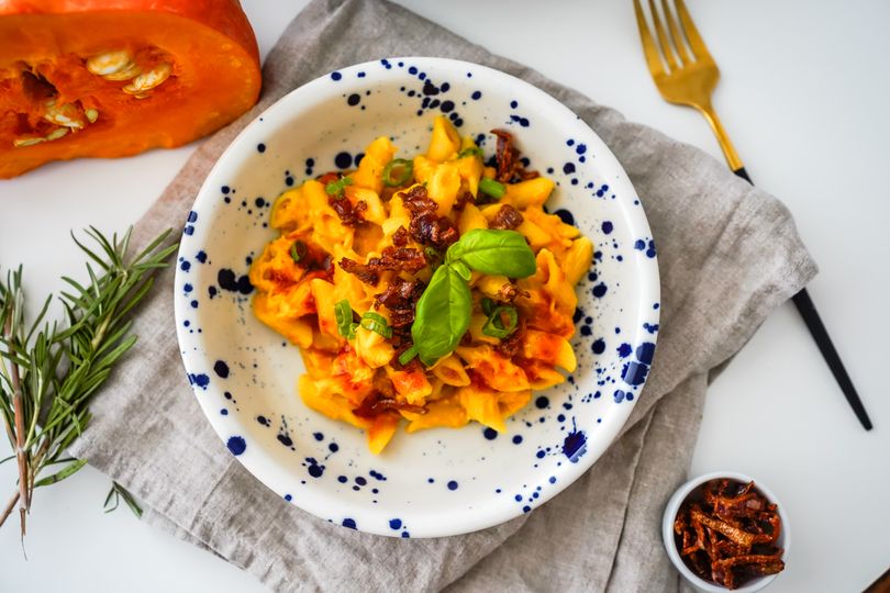 Kürbispasta mit Miso-Paste