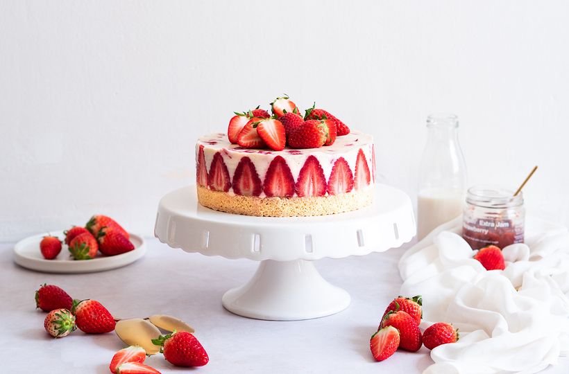 Jahodová torta Fraisier s tvarohom