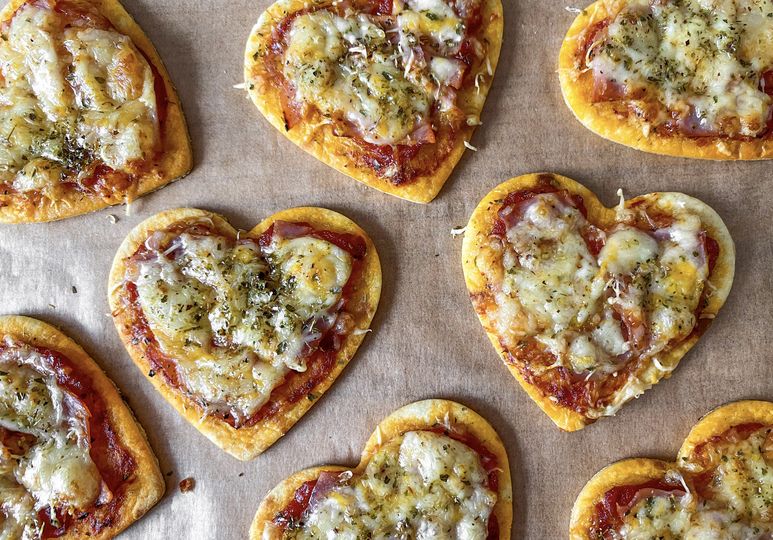 Valentýnské mini pizzy