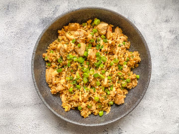 Creamy Korean fried rice with chicken