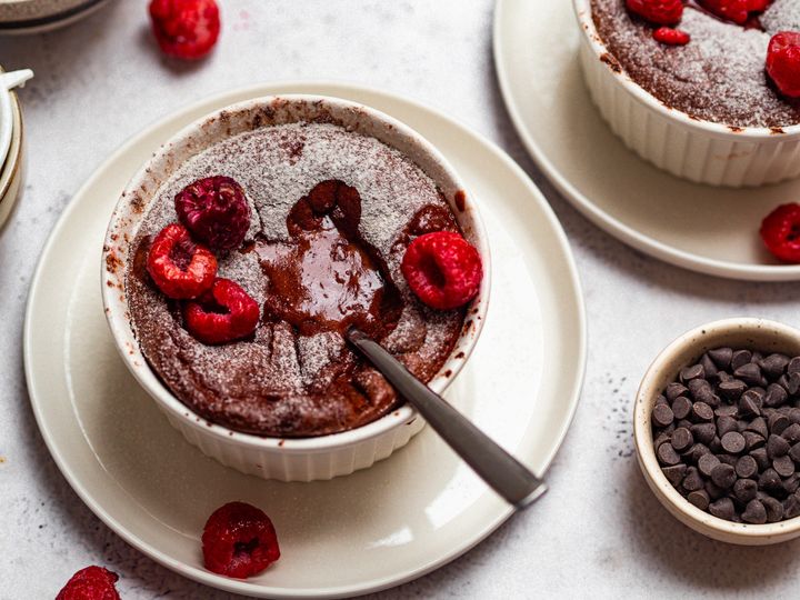 Raspberry Chocolate Lava Mug Cake