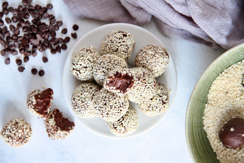 Domácí čokoládové lanýže s tahini