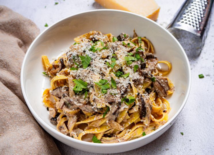 Krémová houbová omáčka s těstovinami