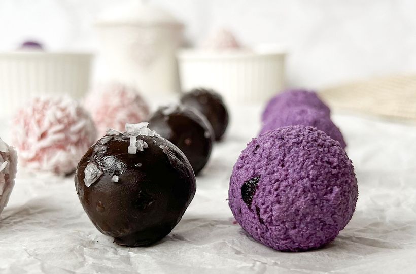Blueberry, Raspberry & Brownie Frozen Bites