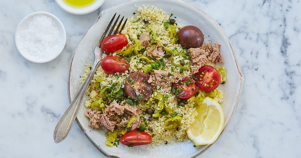 Couscous salad with tuna and vegetable