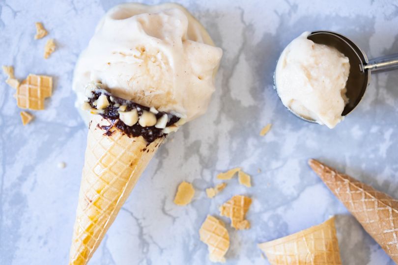 Domáca karamelová zmrzlina s proteínom