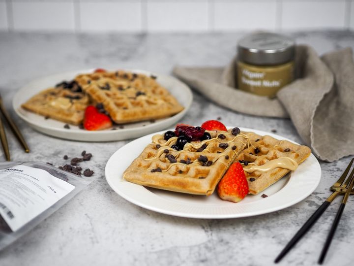 Proteínové vafle so slaným karamelom