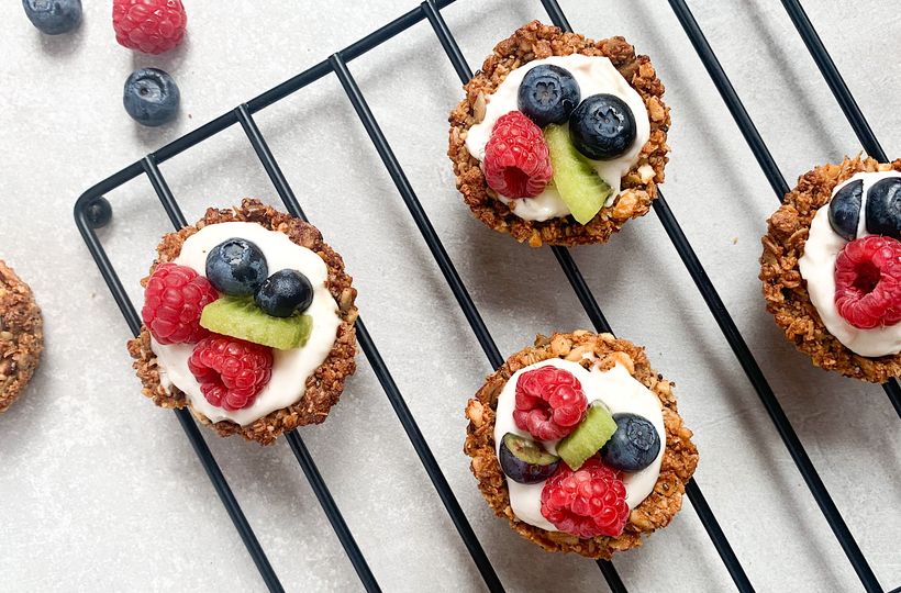 Tartaletky z granoly s příchutí slaný karamel