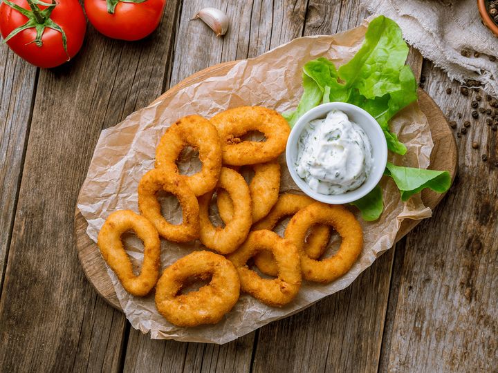 Egészséges hagymakarikák sütőben