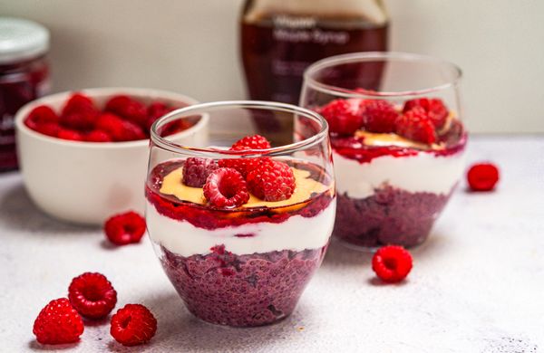 Peanut butter & jelly chia pudink