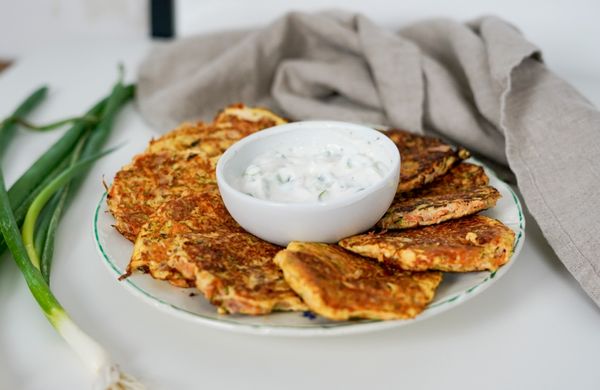 Carrot & Courgette Fritters with Tuna