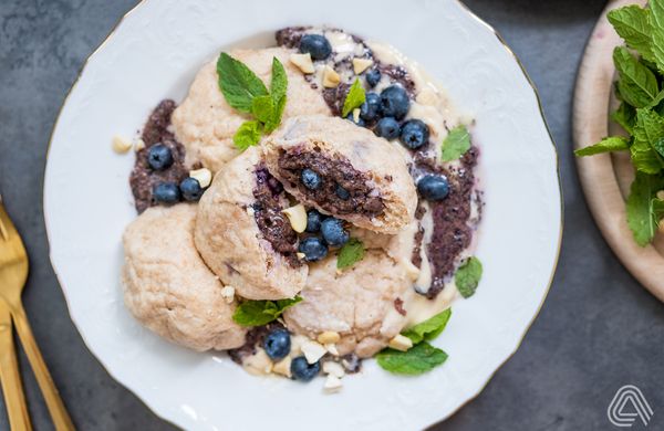 Kynuté borůvkové knedlíky