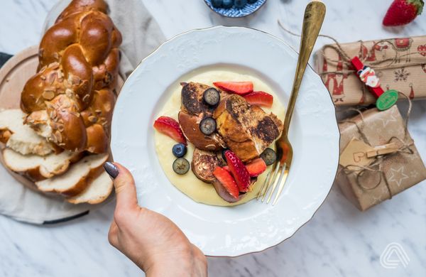 Francúzsky toast z vianočky s pudingom