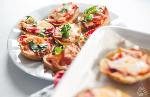 Fitness jednohubky: Bramborové pizza jednohubky zmizí během chvíle ze stolu