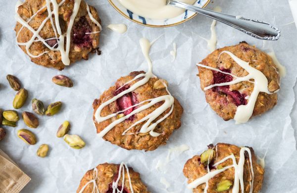 Jahodové sušienky s bielou čokoládou