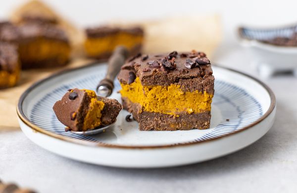 Čokoládové brownies s ľahkým tekvicovým krémom