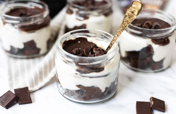 Míša dezert v poháriku alebo desiata plná bielkovín