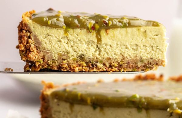 Pistáciový cheesecake s bílou čokoládou